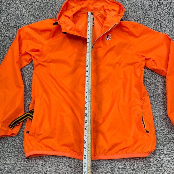 K‑Way Le Vrai 3.0 Orange Hooded Waterproof Windbreaker Rain Jacket Men's L - Picture 12 of 14